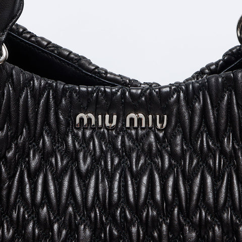 Miu Miu Nappa Kristall Umhängetasche schwarz WS12069