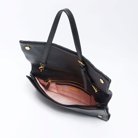 Miu Miu Miu Matterasse Leather Logo Handbag Black WS12070