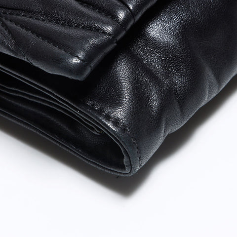 Miu Miu Miu Matterasse Leather Logo Handbag Black WS12070