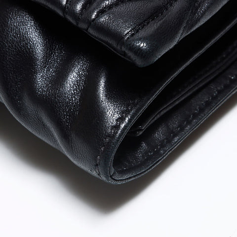 Miu Miu Miu Matterasse Leather Logo Handbag Black WS12070