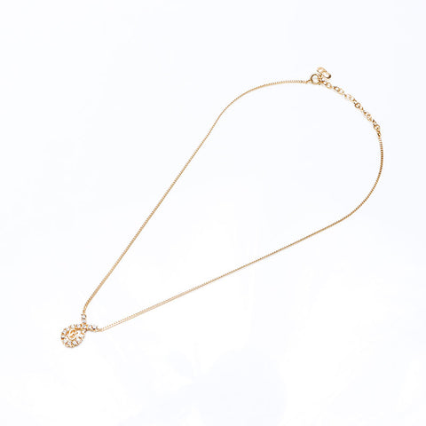 Christian Dior Logo Rhingestone Collier Gold WS12073