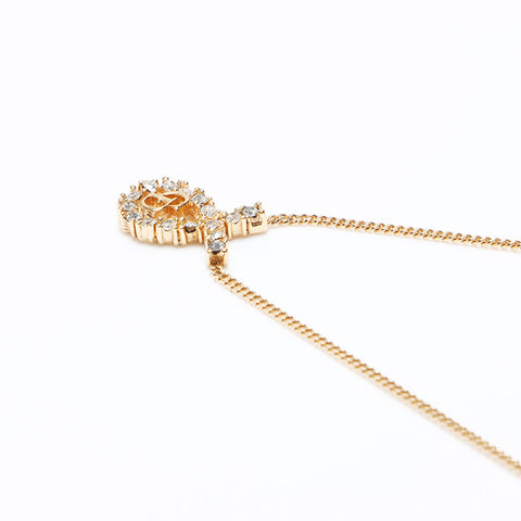 Christian Dior Logo Rhingestone Collier Gold WS12073