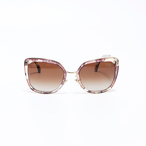 香奈儿香奈儿徽标太阳镜棕色WS12083