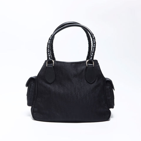 Christian Dior Trotter Logo Lovely Canvas Handbag Black WS12091