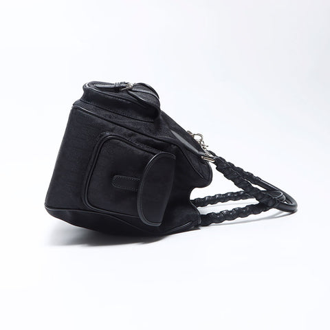 Christian Dior Trotter Logo Lovely Canvas Handbag Black WS12091