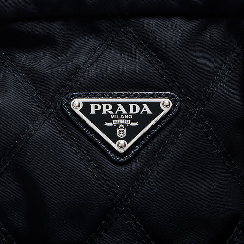 prada三角徽标标签尼龙缝国王肩袋黑色WS12092