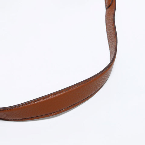 PRADA Triangle Logo Tag Leather Shoulder Bag Brown WS12093