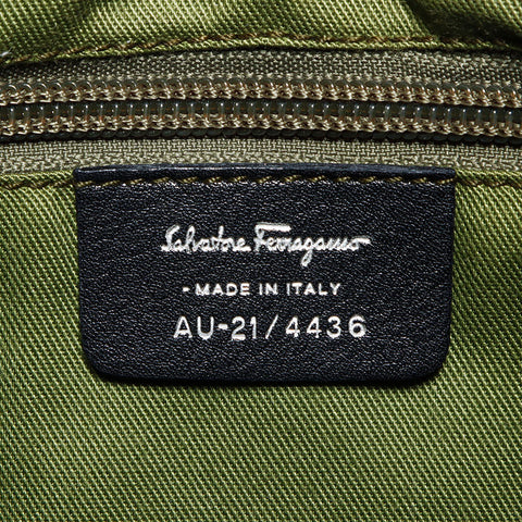 Salvatore Ferragamo Gancini皮革肩袋黑色WS12094