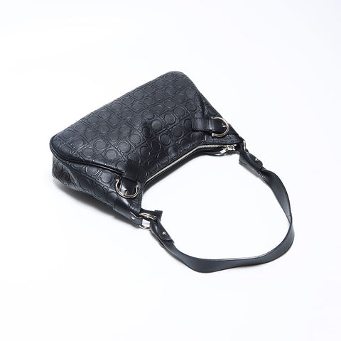 Salvatore Ferragamo Gancini皮革肩袋黑色WS12094