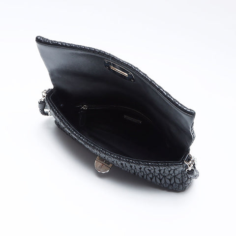 Miu miu miu Matteasse Crystal Sac à épaule noire WS12107