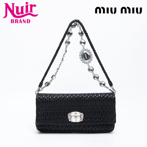 miu miu miu Matterasse水晶肩袋黑色WS12107