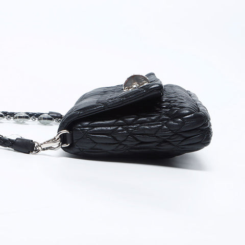 Miu miu miu Matteasse Crystal Sac à épaule noire WS12107