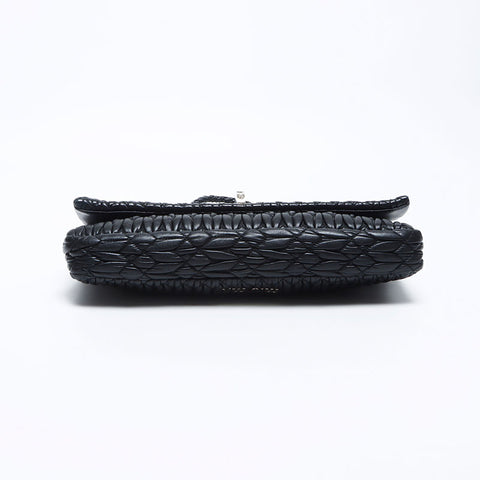 Miu miu miu Matteasse Crystal Sac à épaule noire WS12107
