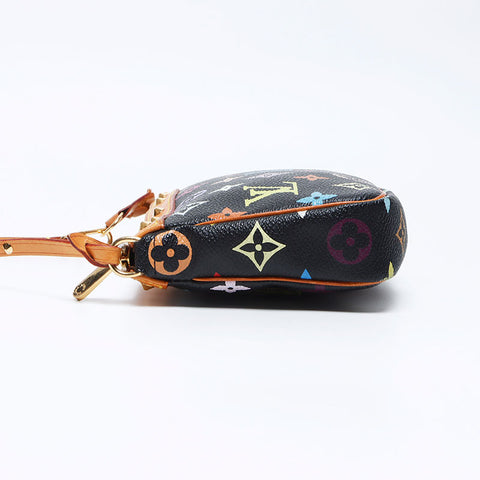 路易·威登（Louis Vuitton）Pochette配件Soir多色螺柱2004肩袋黑色WS12108