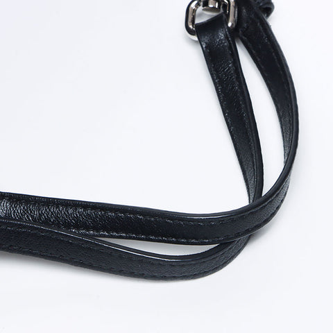 Miu Miu Miu Crystal Bijou Leder -Leitzugs -Umhängetasche Schwarz WS12109