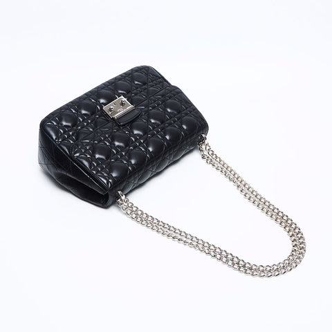克里斯蒂安·迪奥（Christian Dior Canage）Milly La Foret银色硬件链肩袋黑色WS12115
