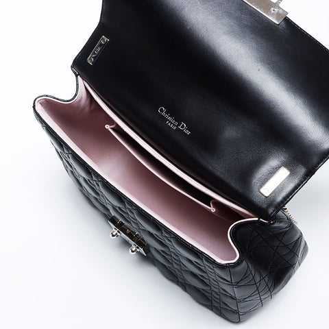 克里斯蒂安·迪奥（Christian Dior Canage）Milly La Foret银色硬件链肩袋黑色WS12115