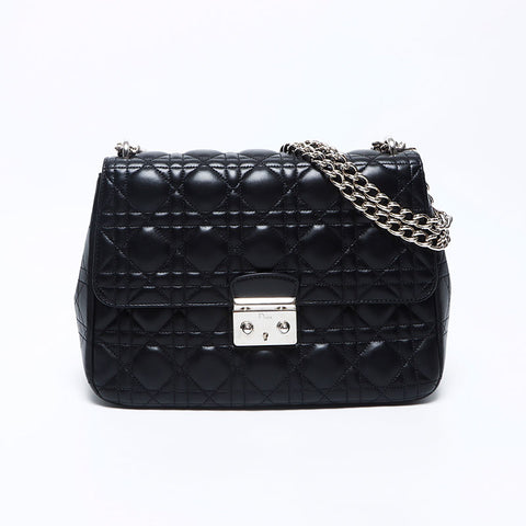 克里斯蒂安·迪奥（Christian Dior Canage）Milly La Foret银色硬件链肩袋黑色WS12115