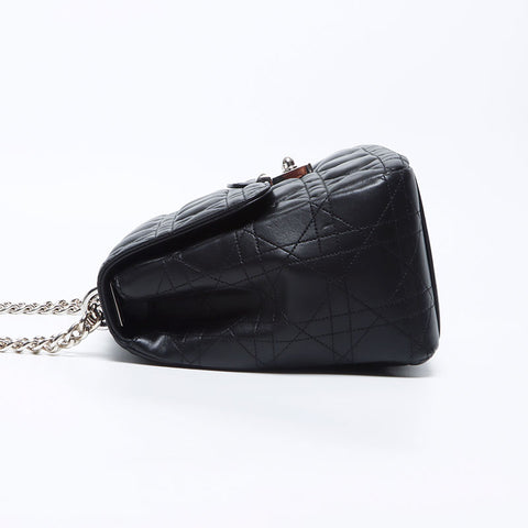 克里斯蒂安·迪奥（Christian Dior Canage）Milly La Foret银色硬件链肩袋黑色WS12115