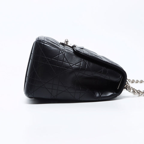 克里斯蒂安·迪奥（Christian Dior Canage）Milly La Foret银色硬件链肩袋黑色WS12115