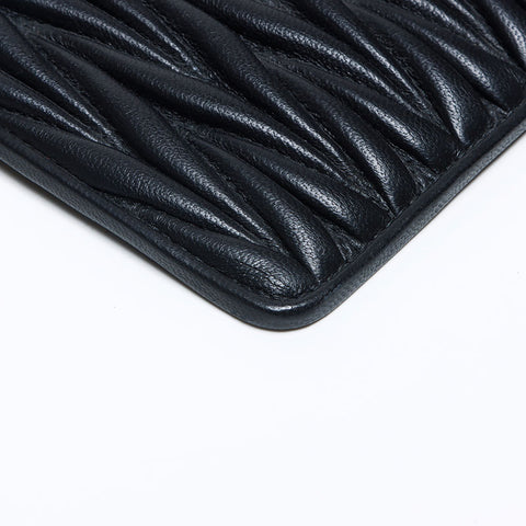 miu miu miu Matterasse Pochette皮革肩带黑色WS12119