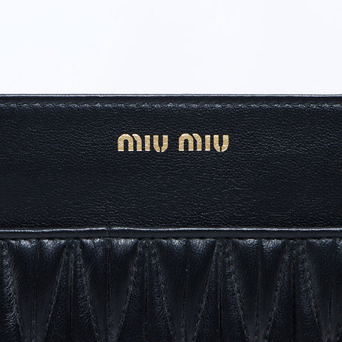 miu miu miu Matterasse Pochette皮革肩带黑色WS12119