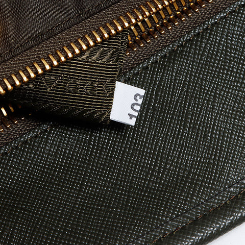 PRADA Logo Testot Nylon Tote Bag Khaki WS12121