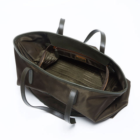 PRADA Logo Testo Nylon Tote Bag khaki WS12121