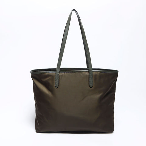 PRADA Logo Testot Nylon Tote Bag Khaki WS12121