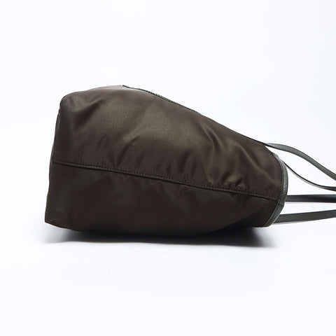 PRADA Logo Testot Nylon Tote Bag Khaki WS12121