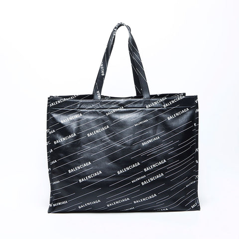 Balenciaga Balenciaga徽标全面图案手提袋黑色WS12124