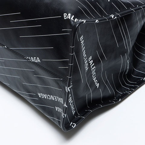 Balenciaga Balenciaga徽标全面图案手提袋黑色WS12124