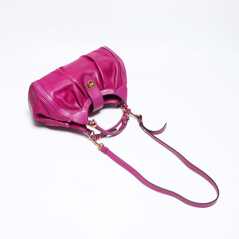 Salvatore Ferragamo Gancini皮革肩带粉红色WS12125