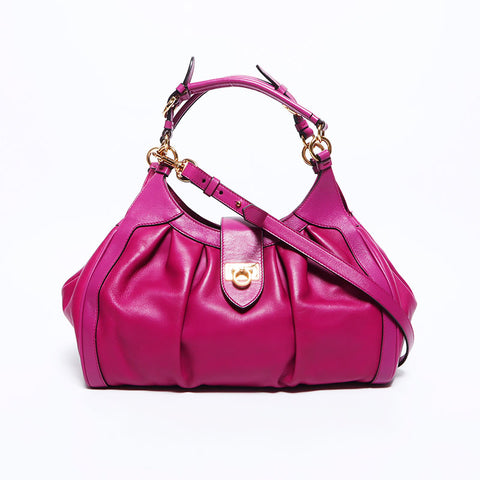 Salvatore Ferragamo Gancini皮革肩带粉红色WS12125
