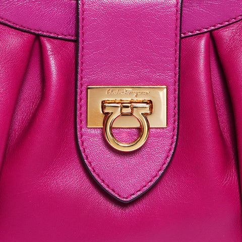 Salvatore Ferragamo Gancini皮革肩带粉红色WS12125