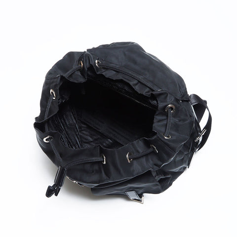 Prada Nylon Triangle徽标标签背包/Daypack黑色WS12130