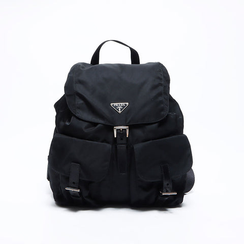 Prada Nylon Triangle徽标标签背包/Daypack黑色WS12130
