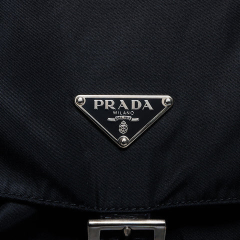 Prada Nylon Triangle徽标标签背包/Daypack黑色WS12130