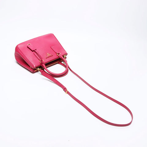 プラダ PRADA ガレリア ミニ サフィアーノレザー 2way ショルダーバッグ ピンク WS12131