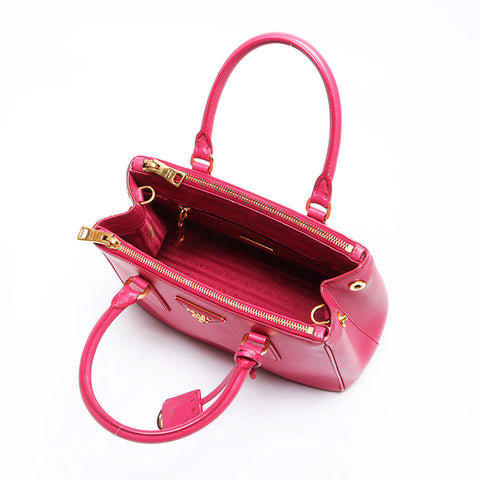 Prada Galleria Mini SAFFIANO Cuir à 2 voies Sac épaule rose WS12131