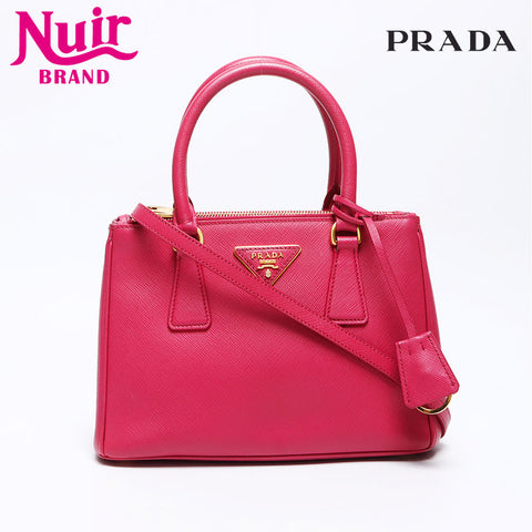 Prada Galleria Mini SAFFIANO Cuir à 2 voies Sac épaule rose WS12131