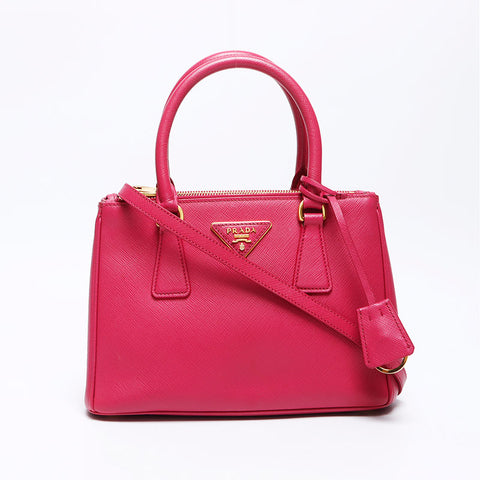 プラダ PRADA ガレリア ミニ サフィアーノレザー 2way ショルダーバッグ ピンク WS12131