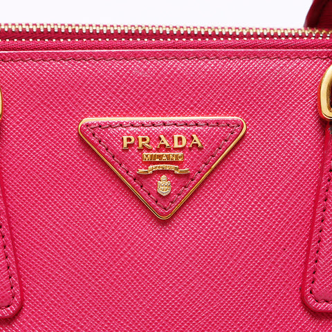 プラダ PRADA ガレリア ミニ サフィアーノレザー 2way ショルダーバッグ ピンク WS12131