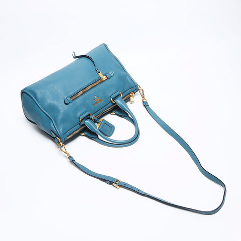 Prada Leather徽标2Way手提包蓝色WS12132