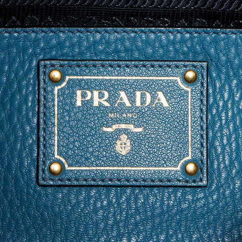 Prada Leather徽标2Way手提包蓝色WS12132