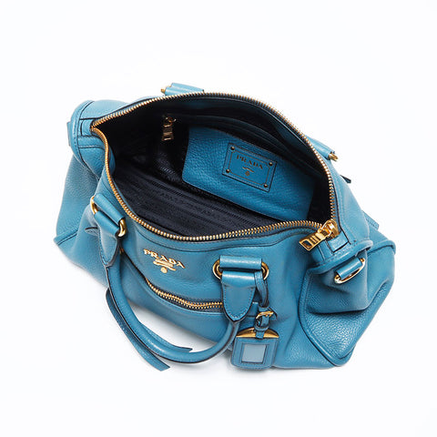 Prada Leather徽标2Way手提包蓝色WS12132