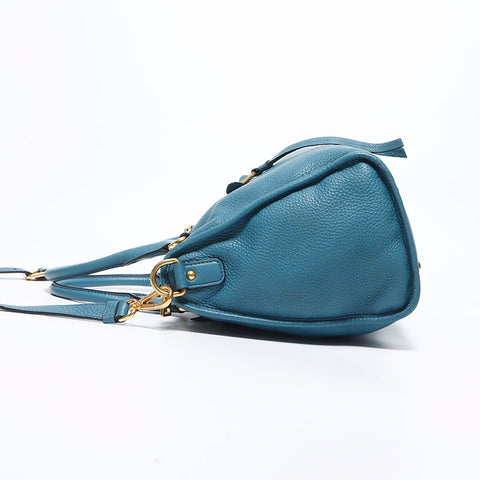 Prada Leather徽标2Way手提包蓝色WS12132