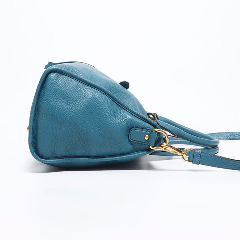Prada Leather徽标2Way手提包蓝色WS12132