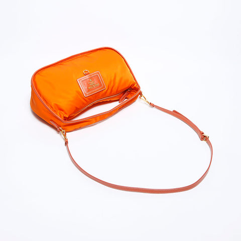 PRADA Nylon logo one belt hobo Shoulder Bag Orange WS12133
