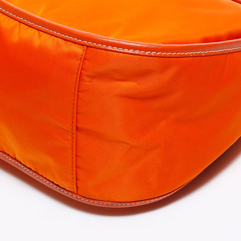 PRADA Nylon logo one belt hobo Shoulder Bag Orange WS12133